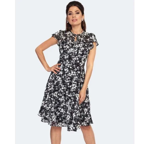 Voodoo Vixen | Dresses | Voodoo Vixen Floral Embroidery Chiffon Flutter Sleeve Flare Dress Size L Nwt | Poshmark Voodoo Vixen | Dresses | Voodoo Vixen Floral Embroidery Chiffon Flutter Sleeve Flare Dress Size L Nwt | Poshmark